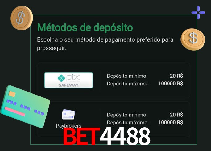 O cassino bet4488 oferece uma grande variedade de métodos de pagamento